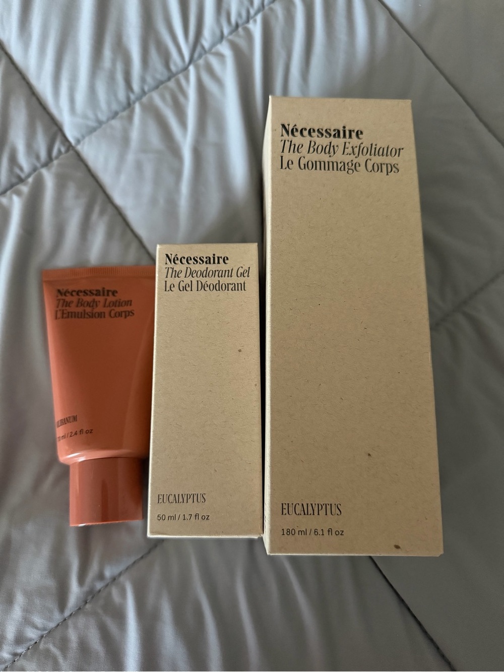 Necessaire Exfoliator, Body Lotion & Deodorant
